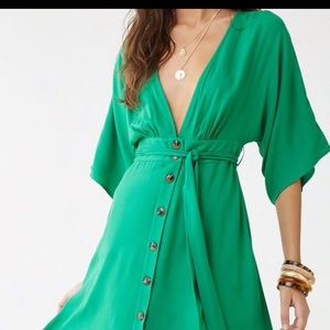 F21 Green midi dress